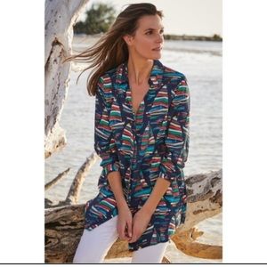 Soft Surroundings Multi Color Sail Away Summer Lightweight Nautical Butt…